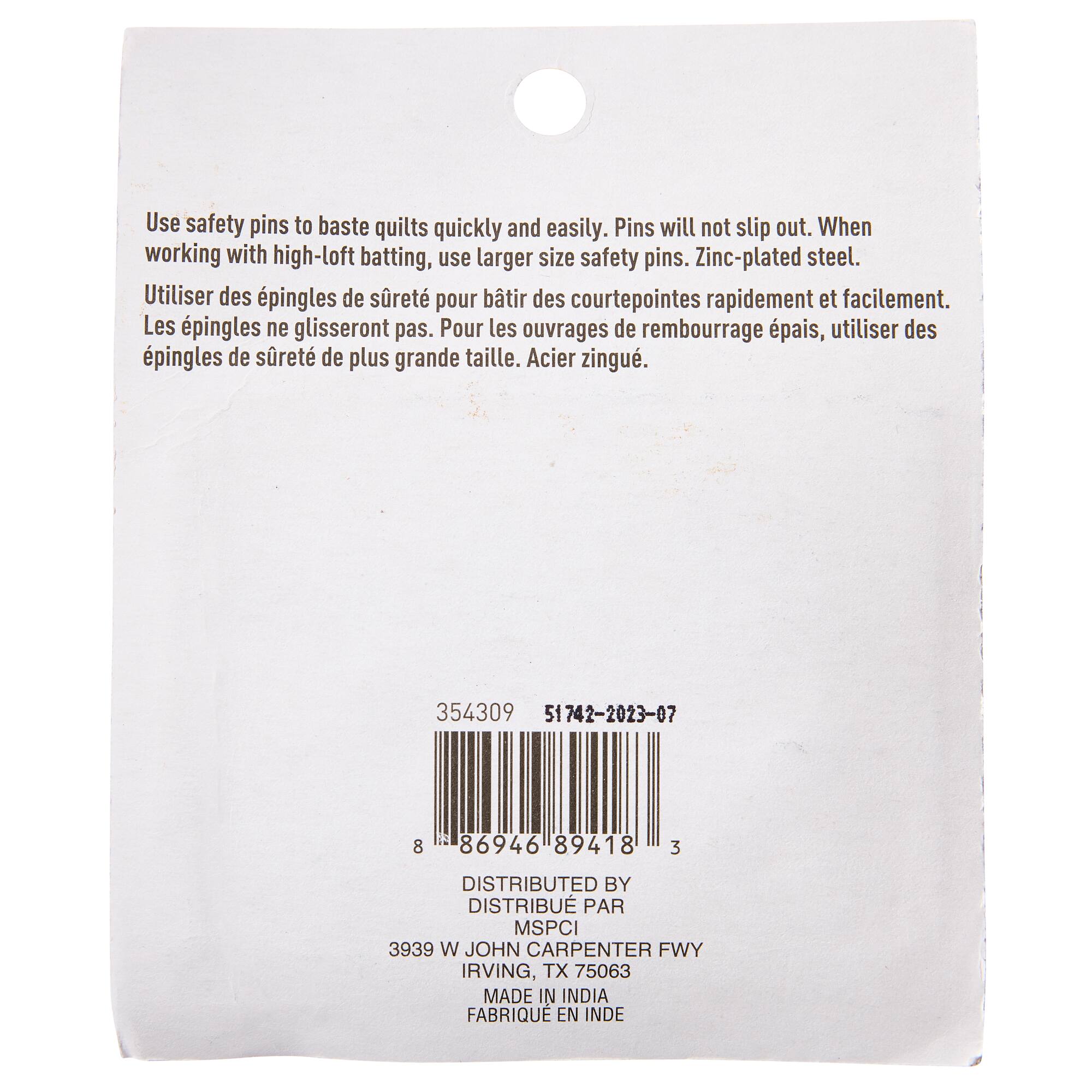 Loops & Threads™ Quilter's Safety Pins, Silver, 2"